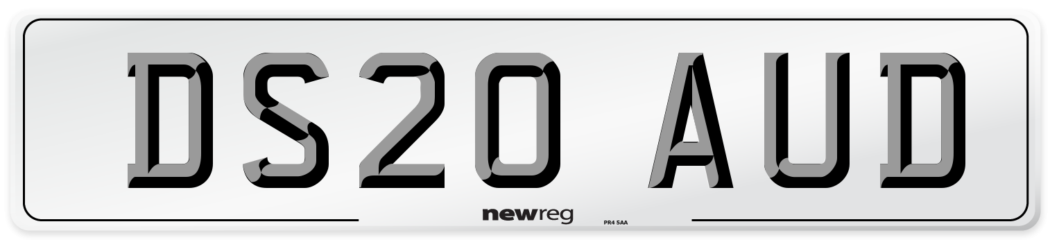DS20 AUD Number Plate from New Reg